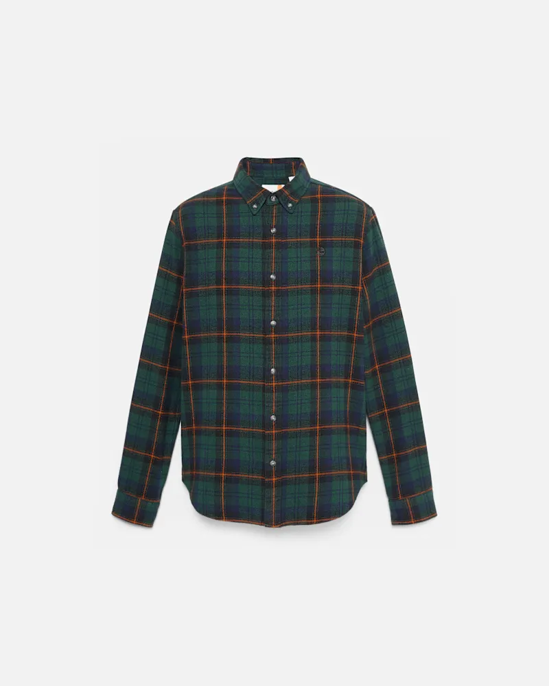 Timberland Kariertes Flanellhemd für Herren in Dunkelgrün, Herren, Grün, Größe Grün