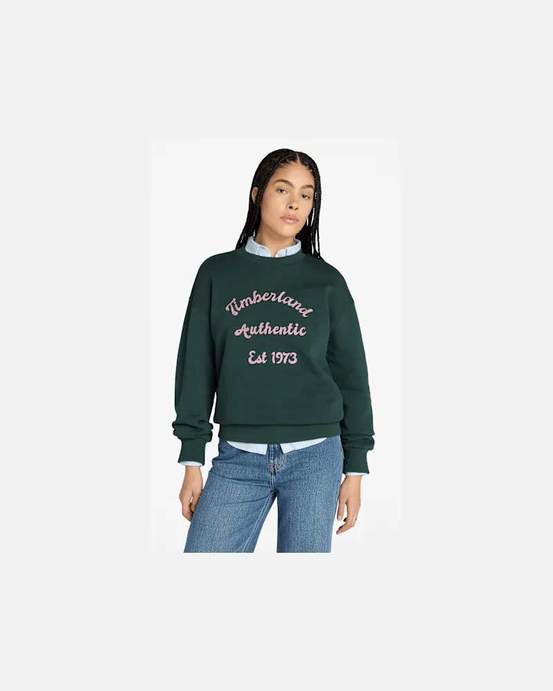 Timberland Sweatshirt mit Rundhalsausschnitt und gebürstetem Rücken für Damen in Dunkelgrün, Damen, Grün, Größe Grün