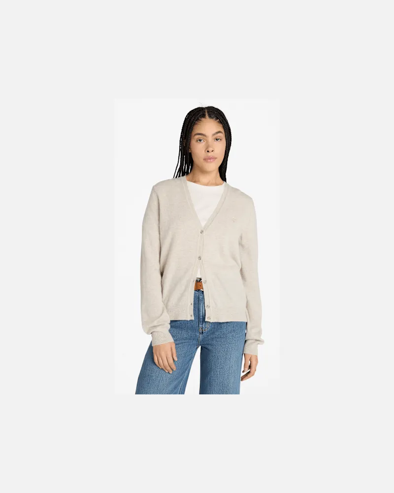 Timberland Timberland Cardigan aus Merinowolle für Damen in Beige, Damen, Beige, Größe Beige