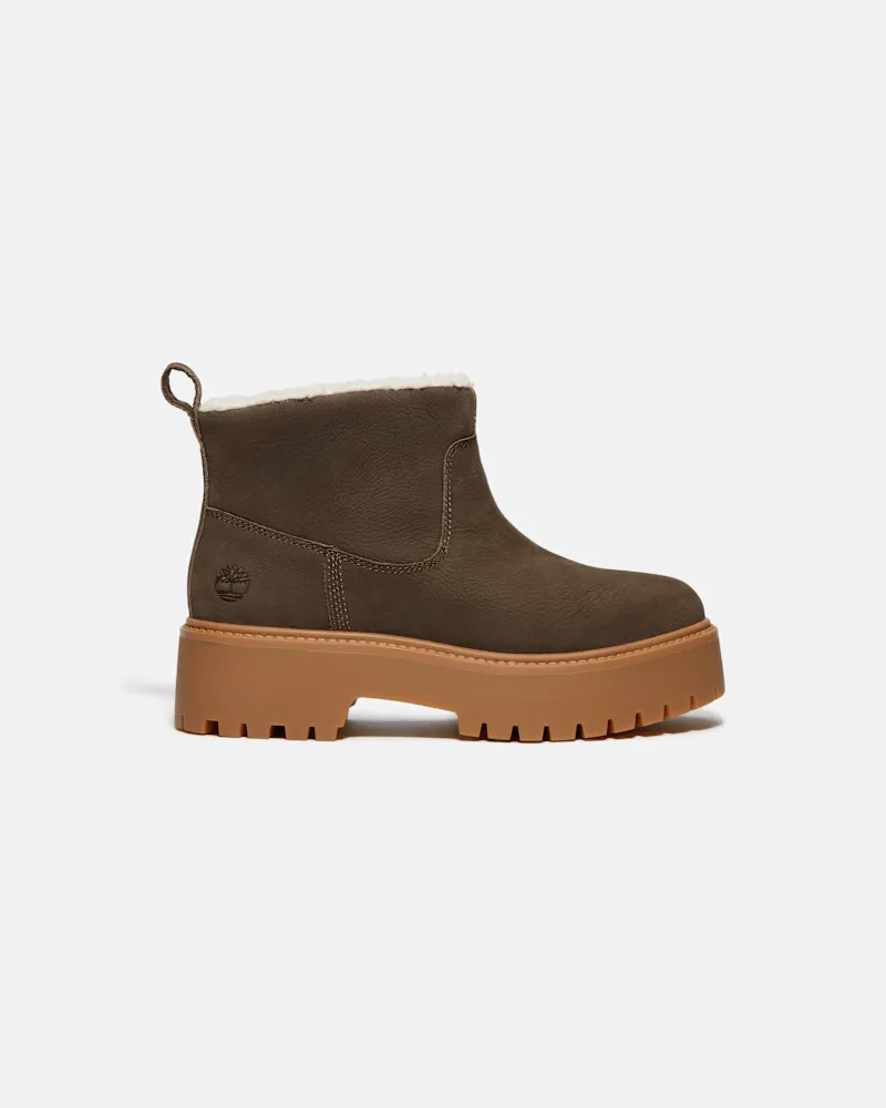 Timberland Stone Street Slip-on Boot mit warmem Futter und Plateausohle für Damen in Dunkelbraun, Damen, Braun, Größe Braun