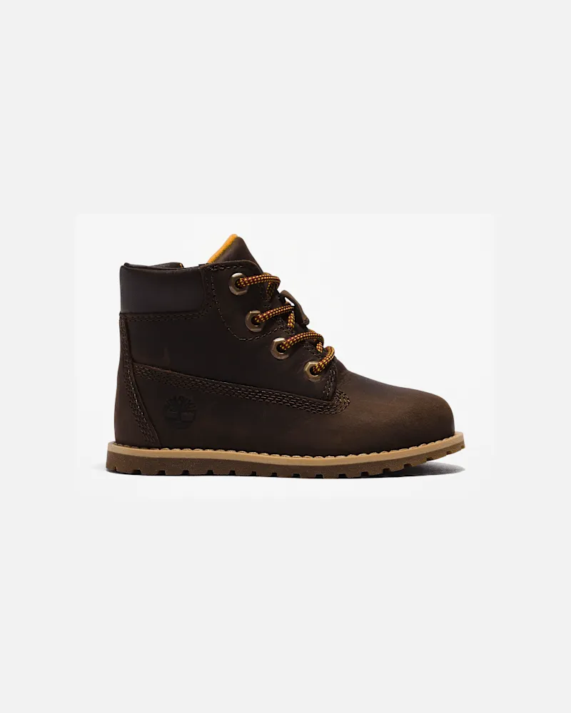 Timberland Pokey Pine Boot mit seitlichem Reißverschluss für Kleinkinder in Dunkelbraun, Braun, Größe Braun