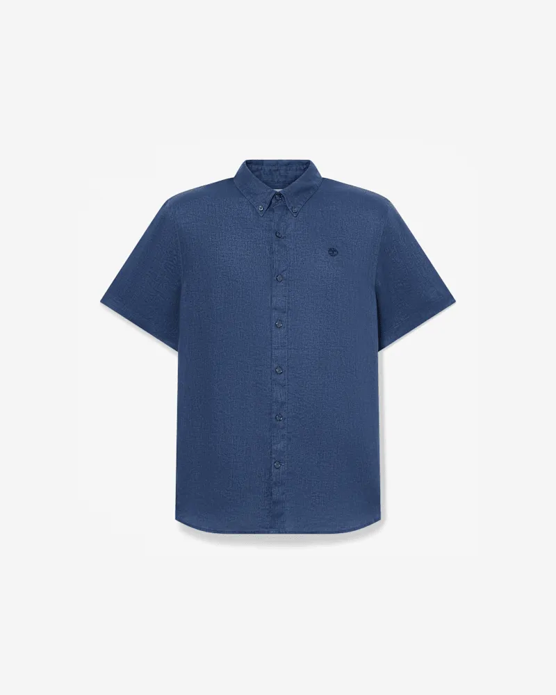 Timberland Mill Brook kurzärmeliges Leinenhemd für Herren in Dunkelblau, Herren, Blau, Größe Blau