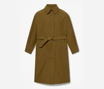 Wasserabweisender langer Regenmantel für Damen in Dunkelgrün, Damen, Grün, Größe