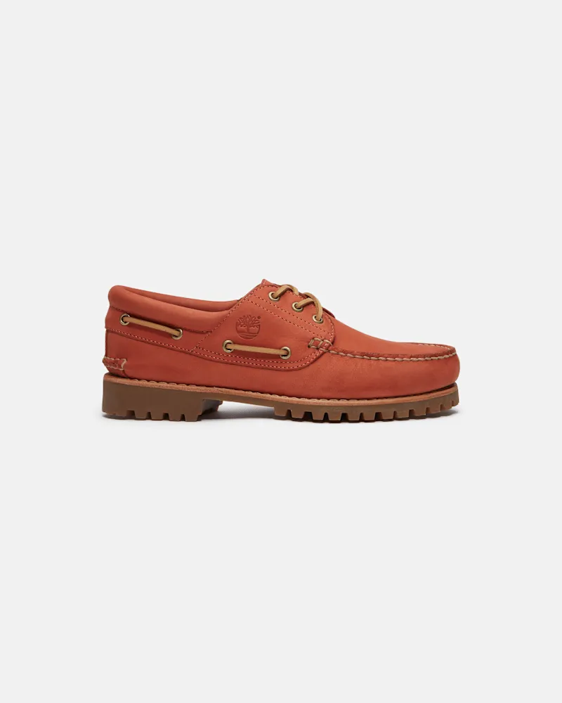 Timberland Handgenähter Timberland Authentic 3-Eye Lug Bootsschuh in Rot, Rot, Größe Rot