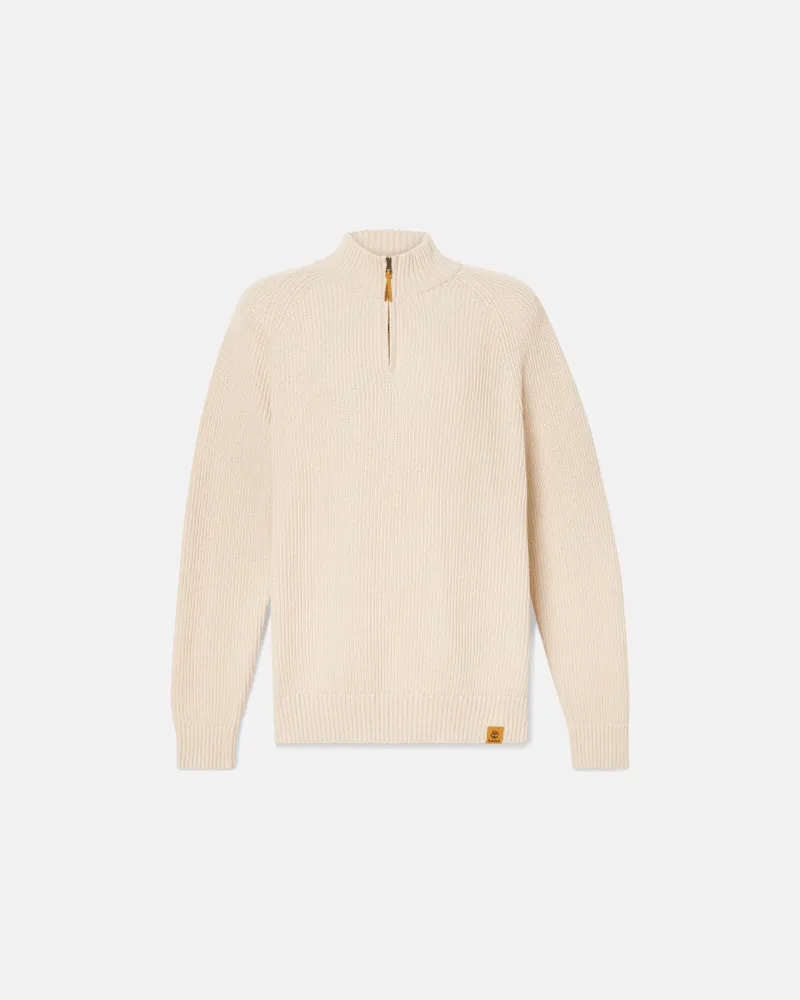 Timberland Strukturierter Williams River Pullover mit 1/4-Reißverschluss für Herren in Beige, Herren, Beige, Größe Beige
