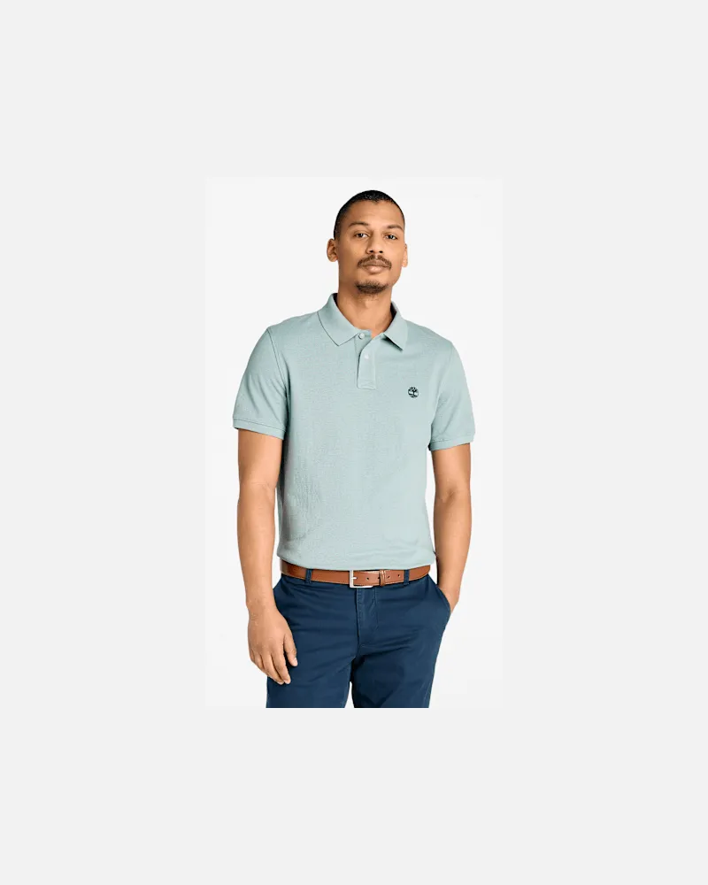 Timberland Millers River Kurzarm-Polohemd aus Pikee für Herren in Grau, Herren, Grau, Größe Grau