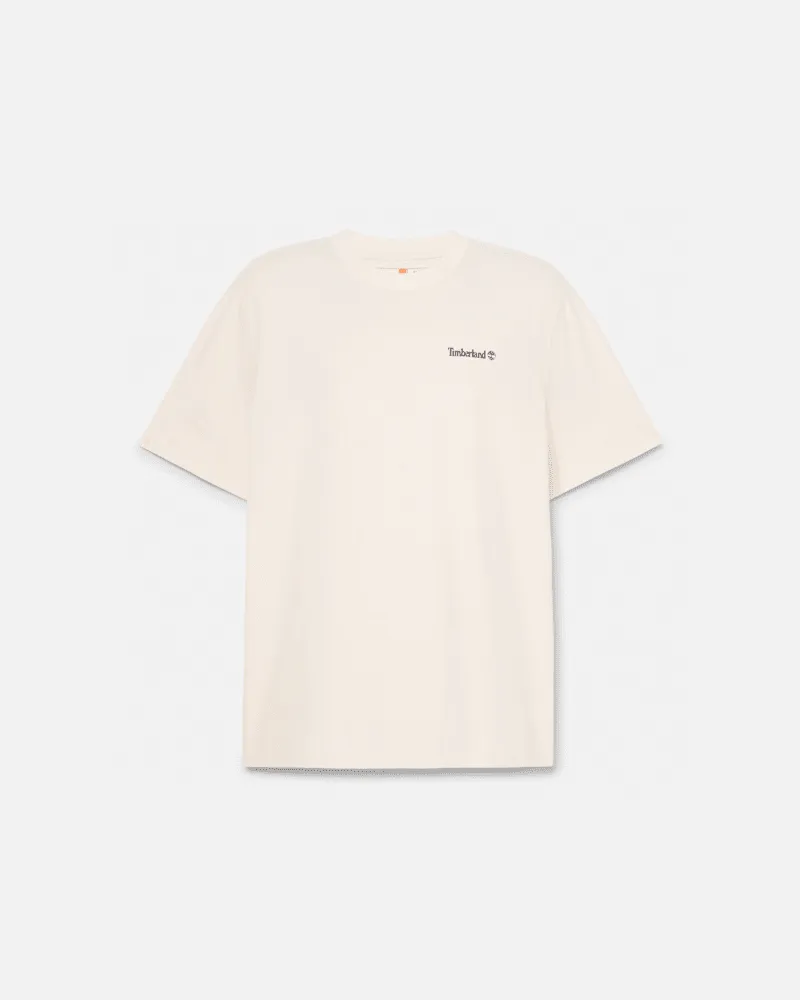 Timberland All Gender T-Shirt mit Lake House-Grafik in Weiß, Weiß, Größe Weiß