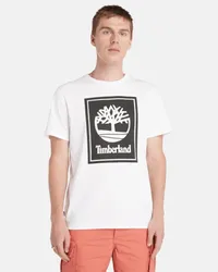 Timberland Kurzärmeliges T-Shirt mit gestapeltem Logo für Herren in , Mann Weiß