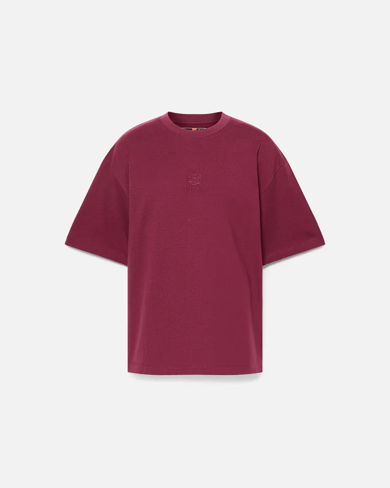 Timberland Hampton T-Shirt mit farblich abgestimmtem Stack-Logo für Herren in Burgunderrot, Herren, Burgunderrot, Größe Burgunderrot