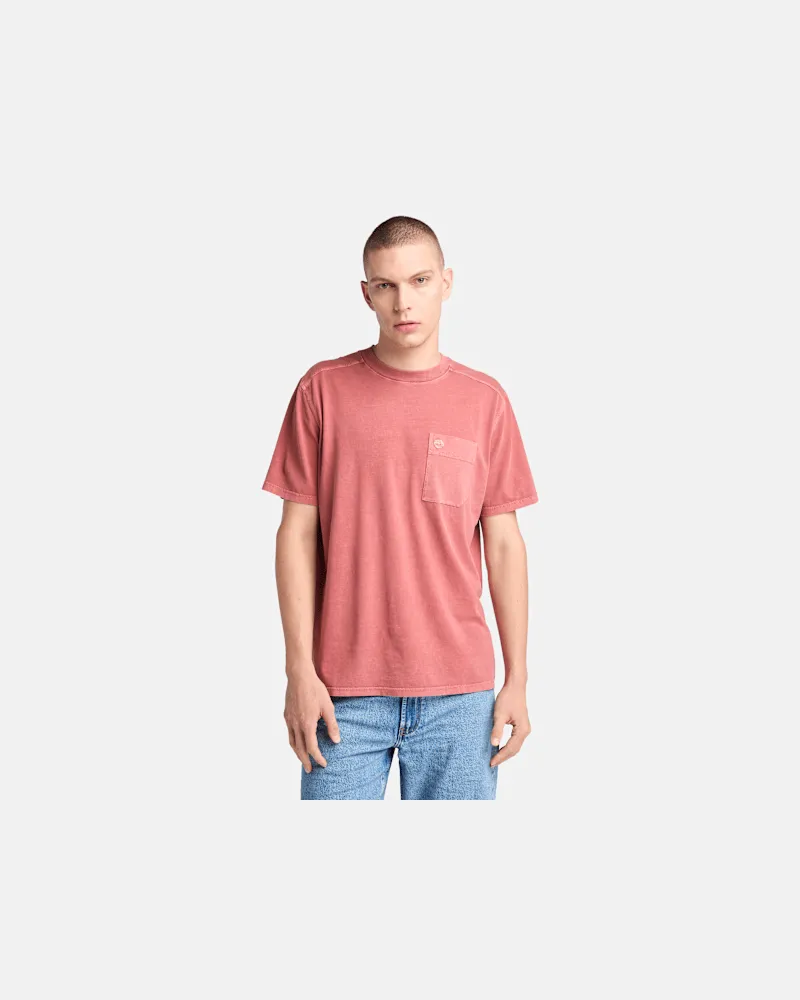 Timberland Merrymack River T-Shirt mit Stückfärbung für Herren in Rot, Herren, Rot, Größe Rot