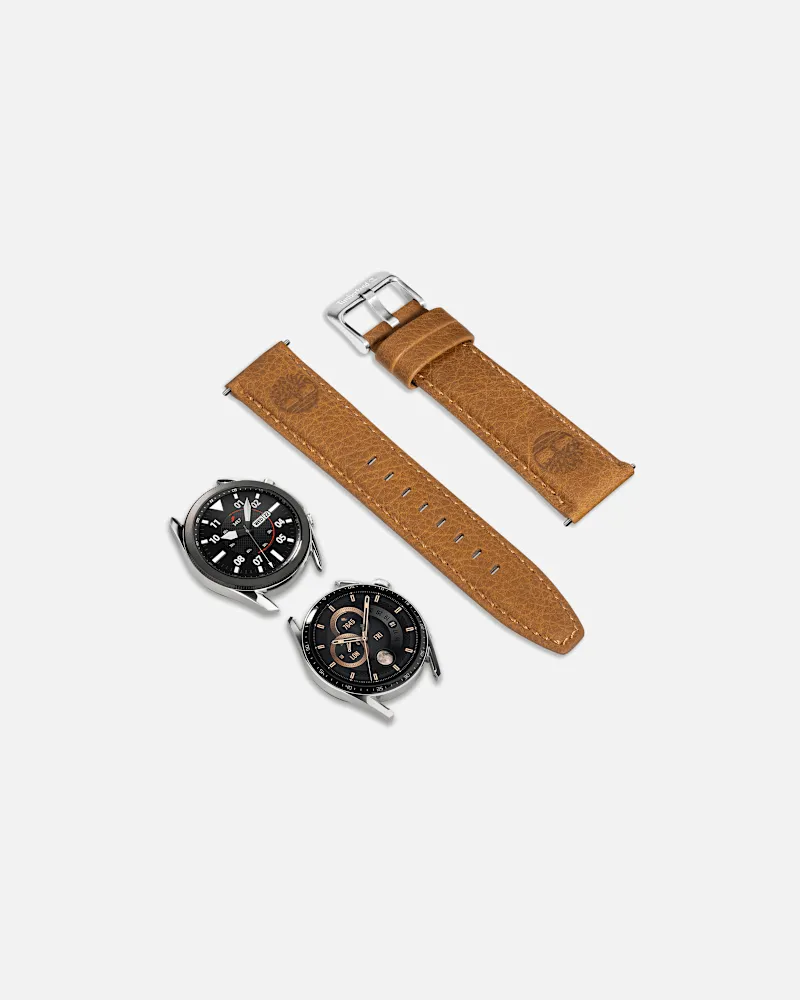 Timberland Braunes Lederarmband für Herren, Herren, Braun Braun