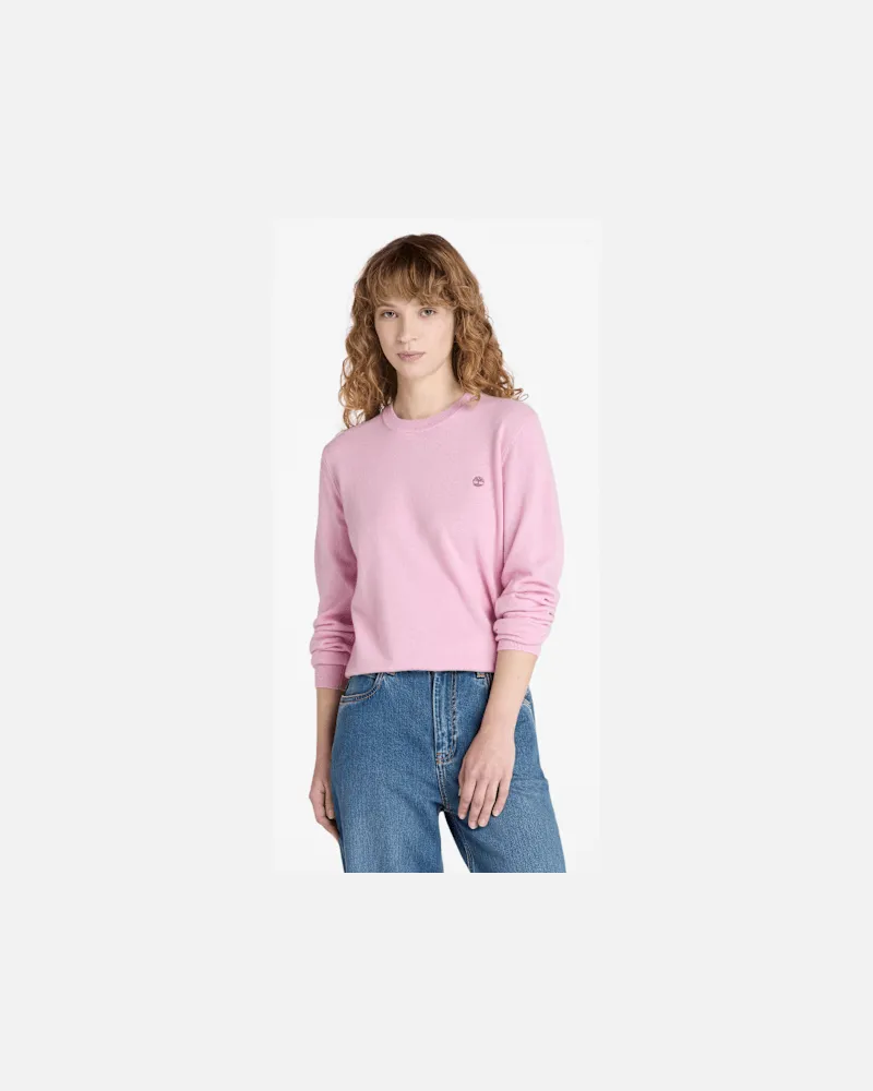 Timberland Rundhalspullover aus Merinowolle für Damen in Pink, Damen, Pink, Größe Pink
