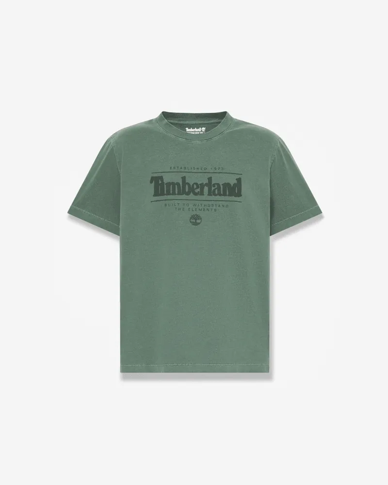 Timberland Stückgefärbtes Kurzarm-T-Shirt für Herren in Dunkelgrün, Herren, Grün, Größe Grün