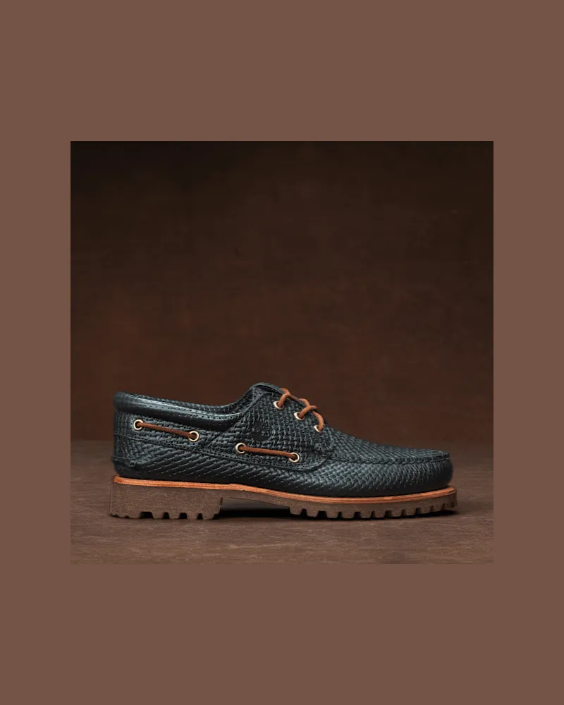 Timberland Handgenähter Timberland Authentic 3-Eye Lug Bootsschuh für Herren in Dunkelgrün, Herren, Grün, Größe Grün