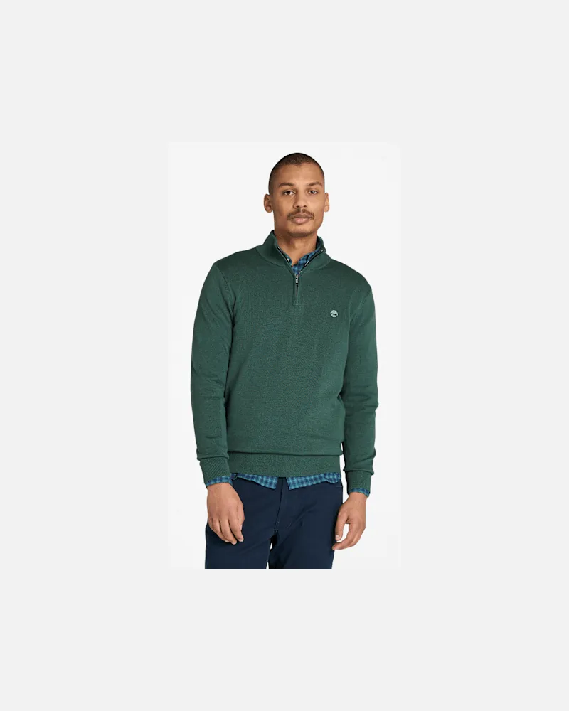 Timberland Williams River Pullover mit 1/4-Reißverschluss für Herren in Dunkelgrün, Herren, Grün, Größe Grün