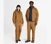 All Gender Bomberjacke aus gewaschenem Duck-Canvas mit Kapuze in Dunkelgelb, Gelb, Größe