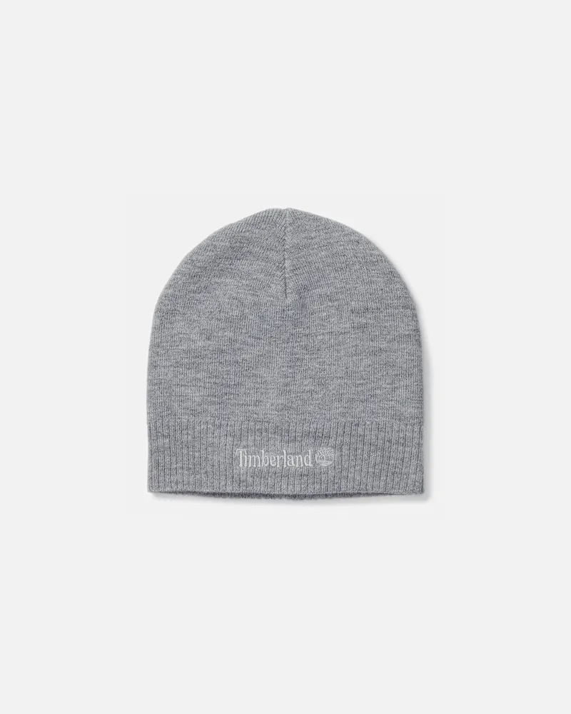 Timberland Strickmütze mit Logo in Dunkelgrau, Grau Grau