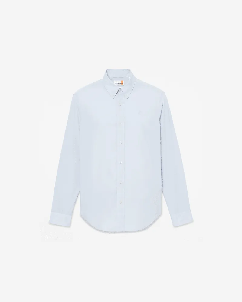 Timberland Langärmeliges Hemd aus Stretch-Popeline für Herren in Hellblau, Herren, Blau, Größe Blau