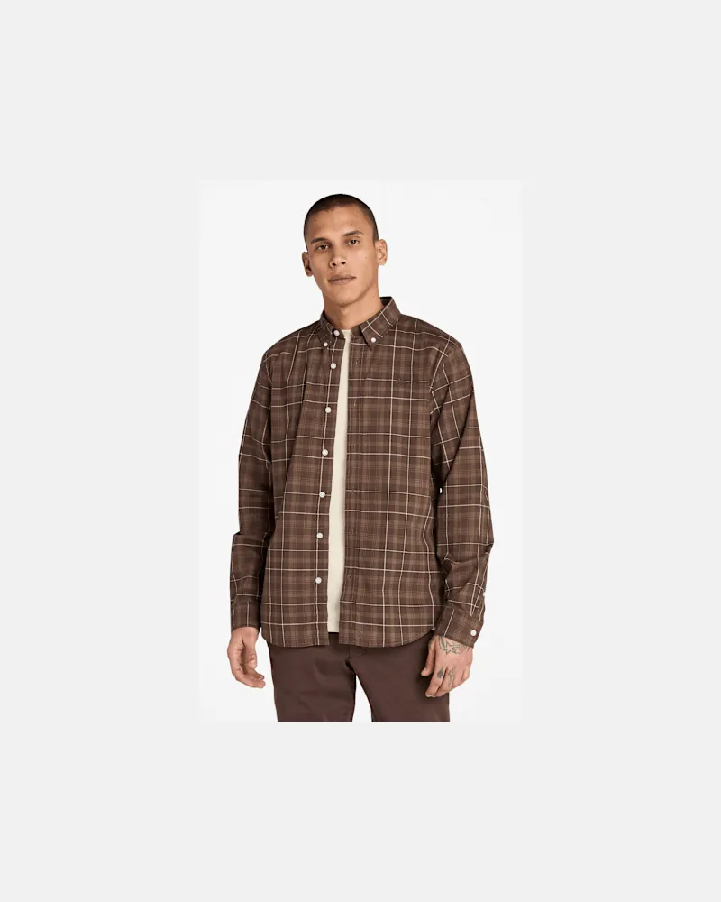 Timberland Karohemd aus Stretch-Popeline für Herren in Braun, Herren, Braun, Größe Braun