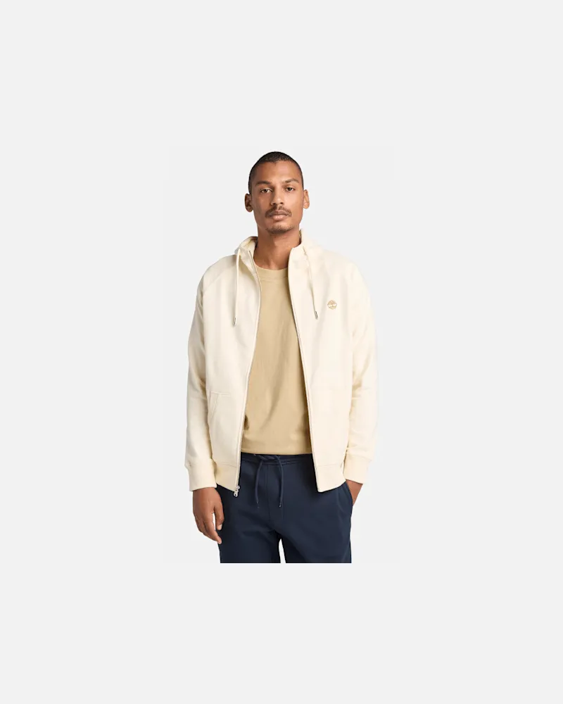 Timberland Exeter River Loopback-Hoodie mit durchgehendem Reißverschluss für Herren in Hellbeige, Herren, Beige, Größe Beige