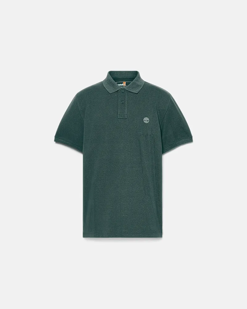 Timberland Millers River Kurzarm-Polohemd aus Pikee für Herren in Dunkelgrün, Herren, Grün, Größe Grün
