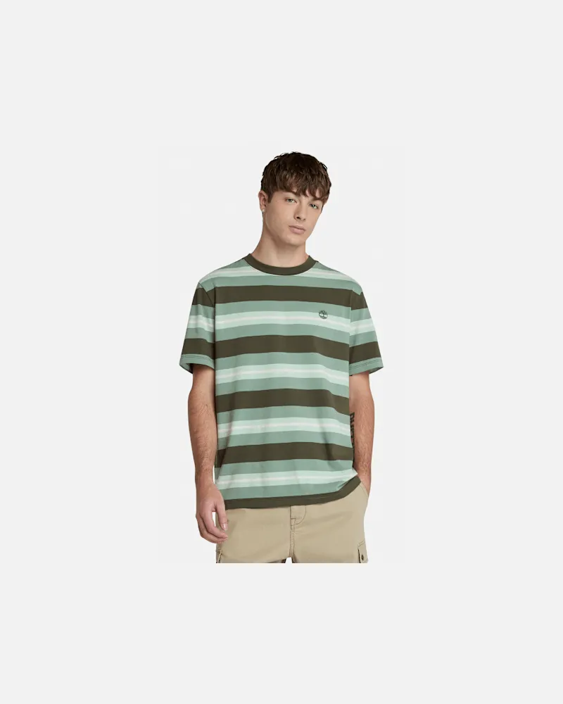 Timberland Gestreiftes T-Shirt für Herren in Grün, Herren, Grün, Größe Grün