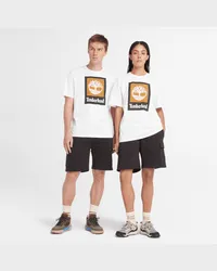 Timberland All Gender Stack T-Shirt mit Logo in Weiß