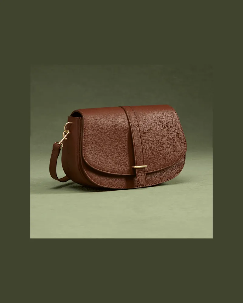Timberland Tuckerman Umhängetasche aus Leder mit Klappe in Dunkelbraun, Damen, Braun Braun