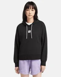 Timberland Loopback Hoodie mit gestapeltem Logo für Damen in , Frau Schwarz