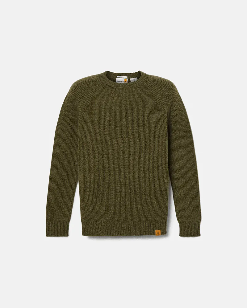 Timberland Phillips Brook Rundhalspullover mit Raglanärmeln für Herren in Dunkelgrün, Herren, Grün, Größe Grün