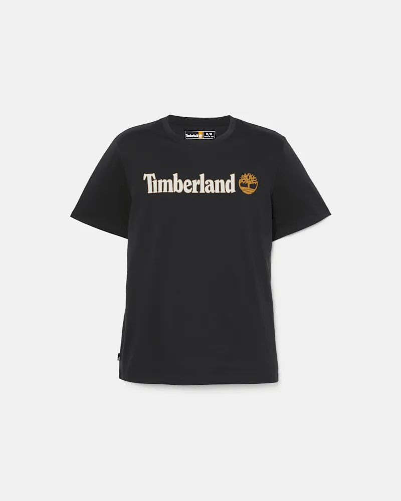 Timberland Kennebec River Linear Logo-T-Shirt für Herren in Schwarz, Herren, Schwarz, Größe Schwarz