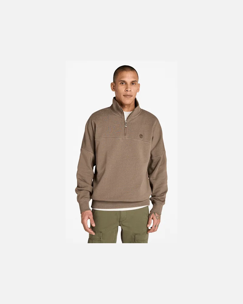 Timberland Viertelreißverschluss-Sweatshirt für Herren in Braun, Herren, Braun, Größe Braun