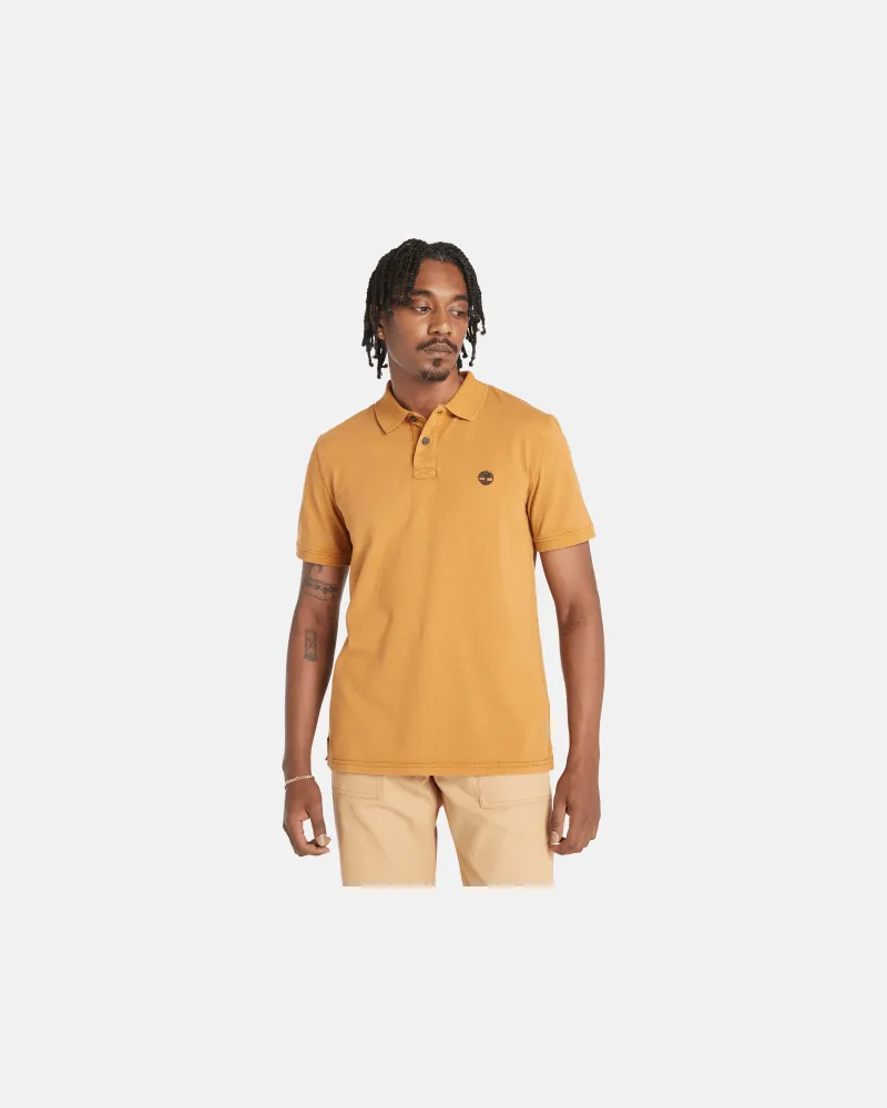 Timberland Gewaschenes Oyster River Kurzarm-Poloshirt für Herren in Gelb, Herren, Gelb, Größe Gelb