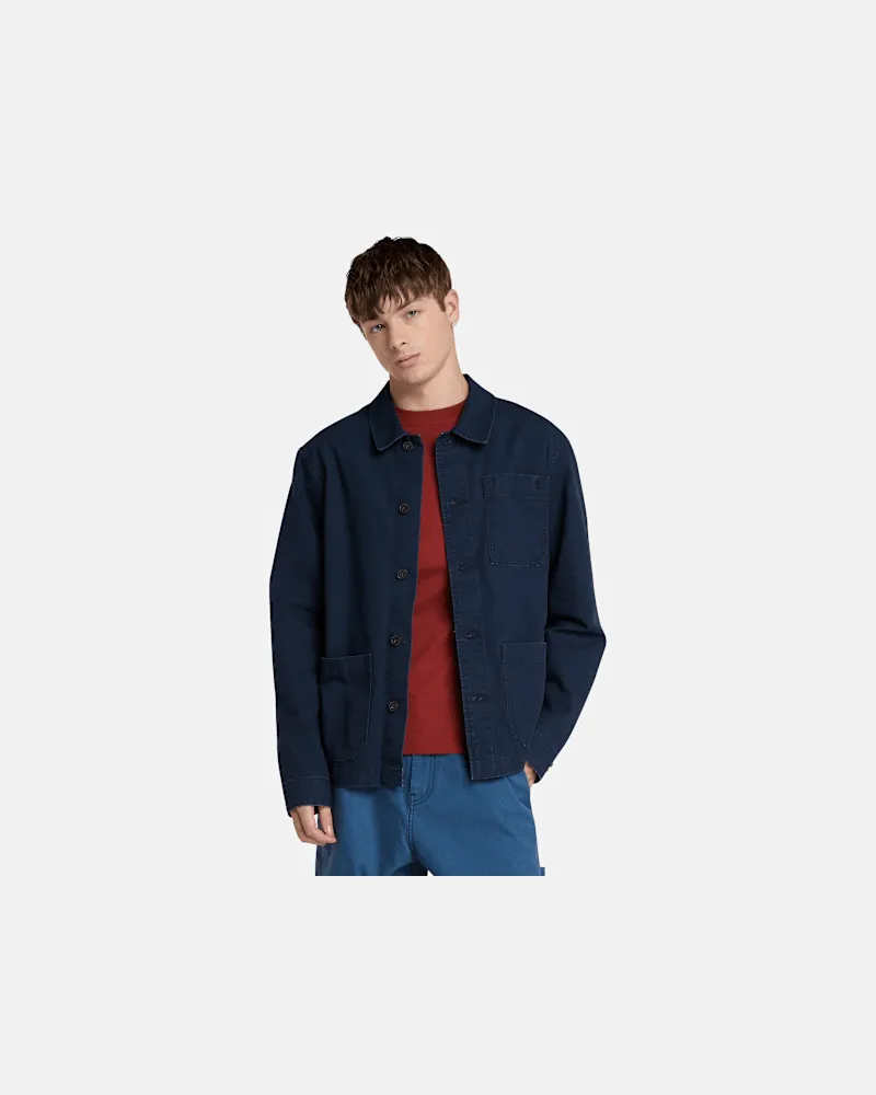 Timberland Verwaschene Kempshire Chore Canvas-Jacke für Herren in Dunkelblau, Herren, Blau, Größe Blau