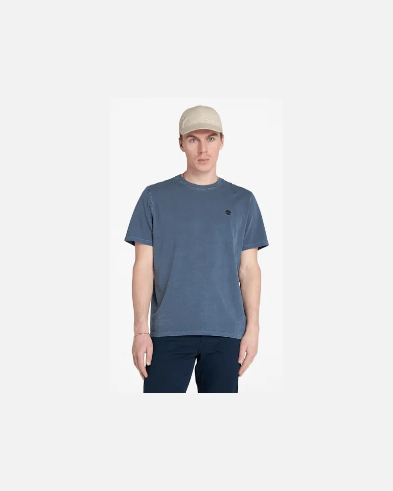 Timberland Stückgefärbtes Dunstan River Kurzarm-T-Shirt für Herren in Dunkelblau, Herren, Blau, Größe Blau