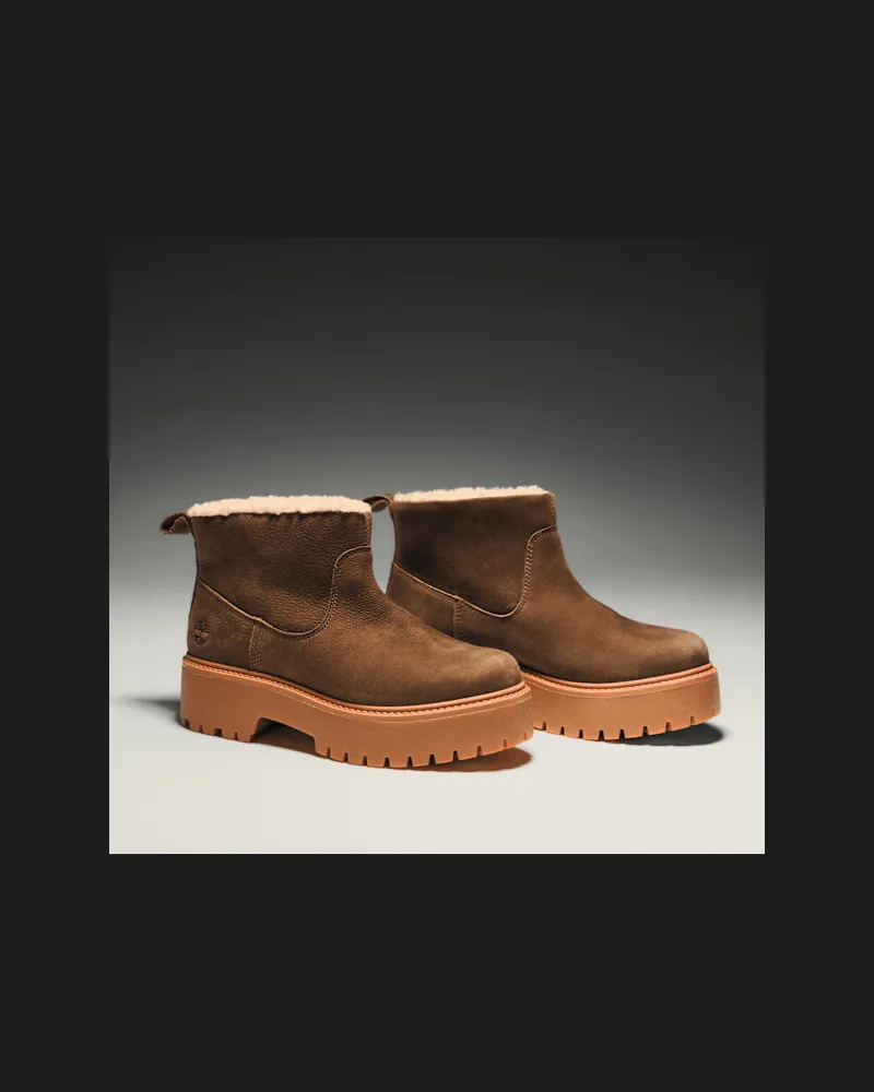 Timberland Stone Street Slip-on Boot mit warmem Futter und Plateausohle für Damen in Dunkelbraun, Damen, Braun, Größe Braun