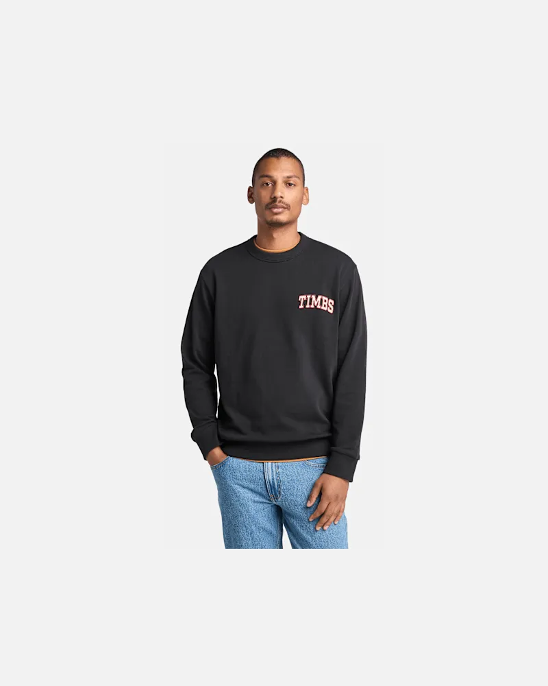 Timberland Grafisches TIMBS Sweatshirt mit Rundhalsausschnitt für Herren in Schwarz, Herren, Schwarz, Größe Schwarz
