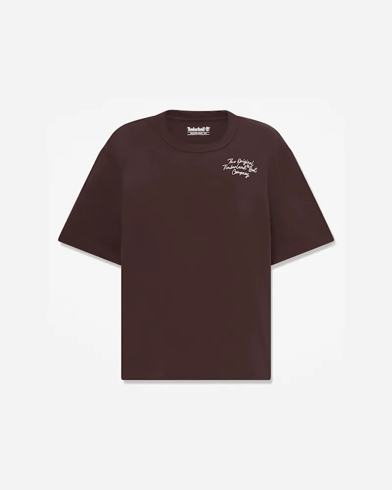 Timberland Hochgeschlossenes Kurzarm-T-Shirt für Damen in Dunkelbraun, Damen, Braun, Größe Braun