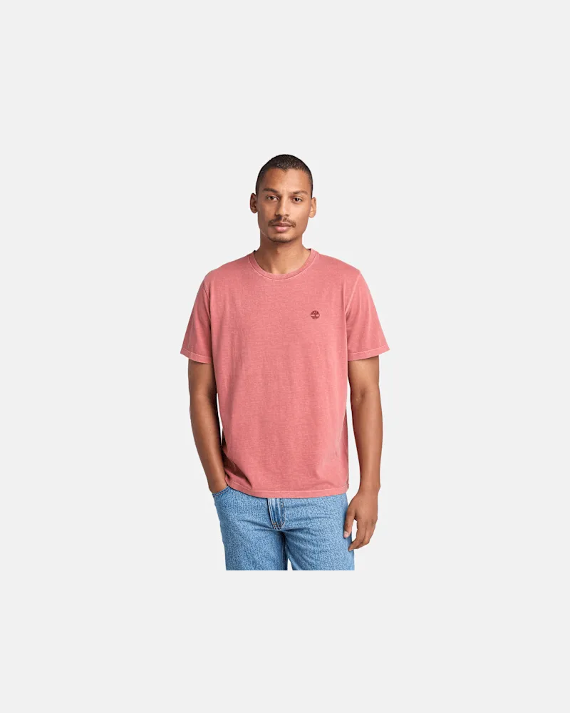 Timberland Dunstan River Kurzarm-T-Shirt in Stückfärbung für Herren in Rot, Herren, Rot, Größe Rot