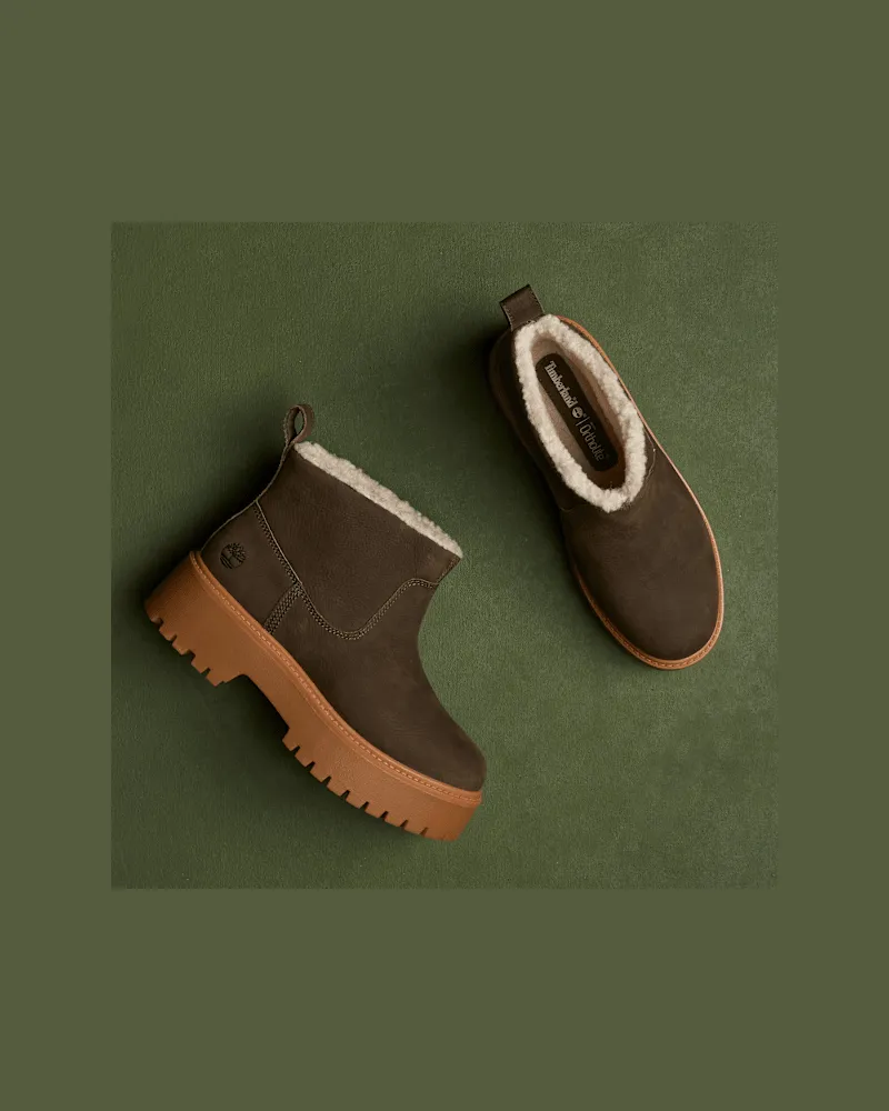 Timberland Stone Street Boot mit warmem Futter und Plateausohle für Damen in Dunkelbraun, Damen, Braun, Größe Braun