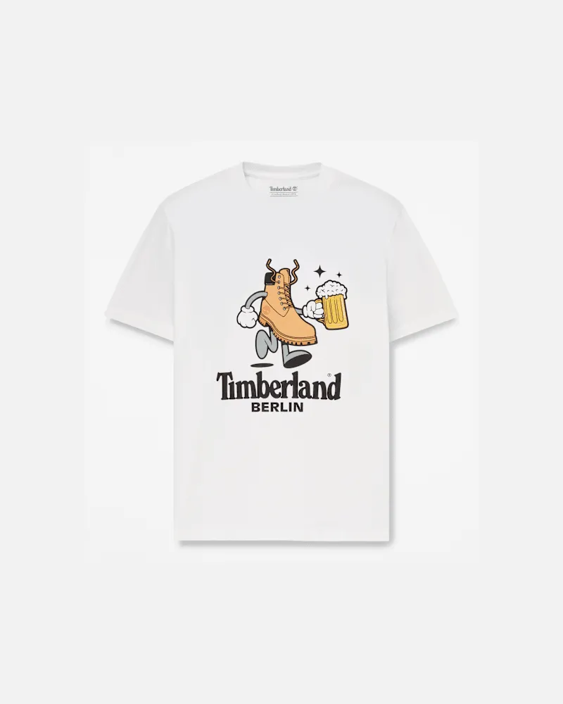 Timberland All Gender Berlin Kurzarm-T-Shirt in Weiß, Weiß, Größe Weiß