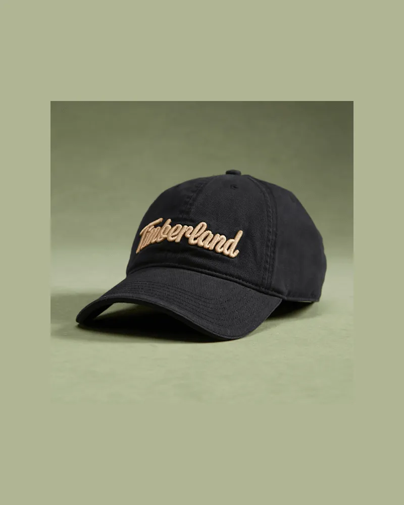 Timberland Midland Beach Canvas-Baseballcap mit Stickerei in Schwarz, Herren, Schwarz Schwarz