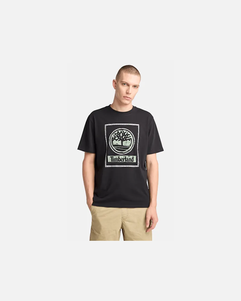 Timberland T-Shirt mit Jahreszeiten-Stack-Grafik für Herren in Schwarz, Herren, Schwarz, Größe Schwarz