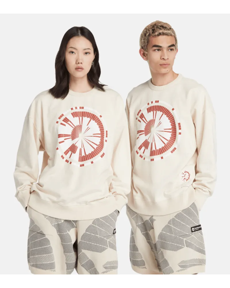 Timberland All Gender Earthkeepers by Raeburn Rundhals-Sweatshirt mit Grafik in Naturfarben No