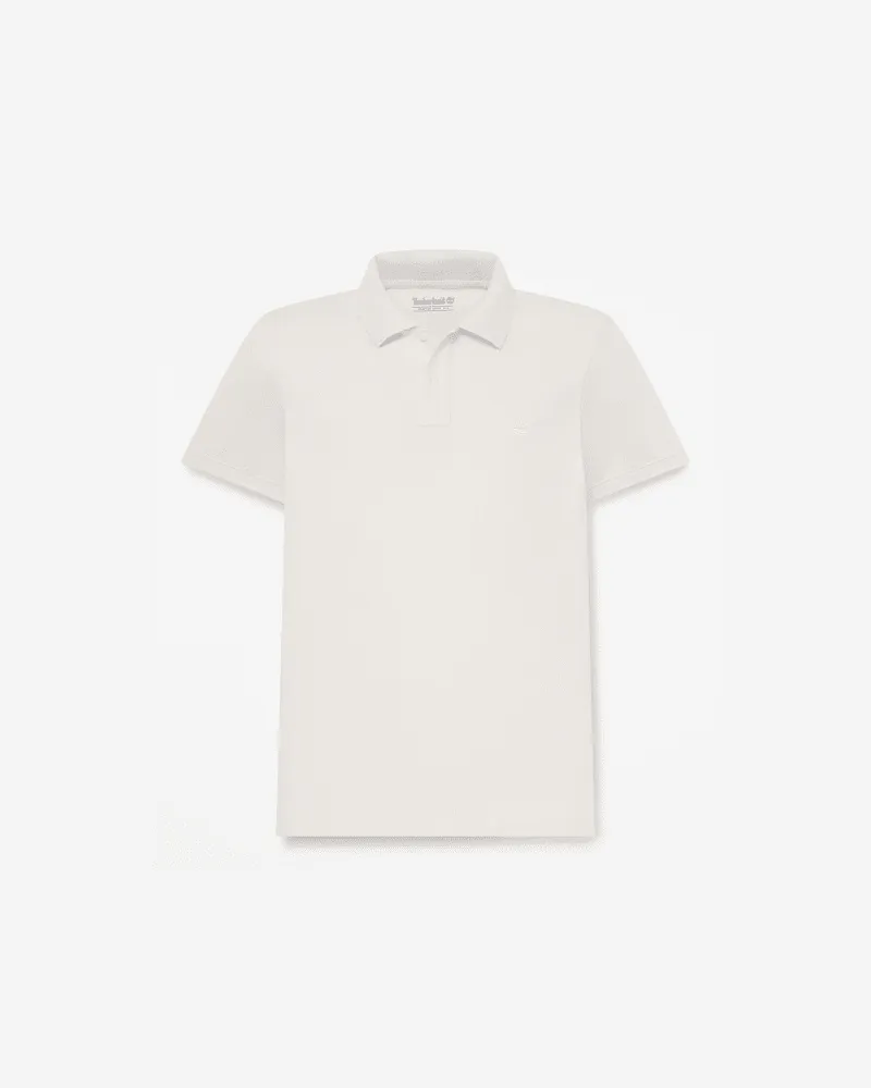 Timberland Oyster River Kurzarm-Polohemd mit schmaler Passform für Herren in Weiß, Herren, Weiß, Größe Weiß