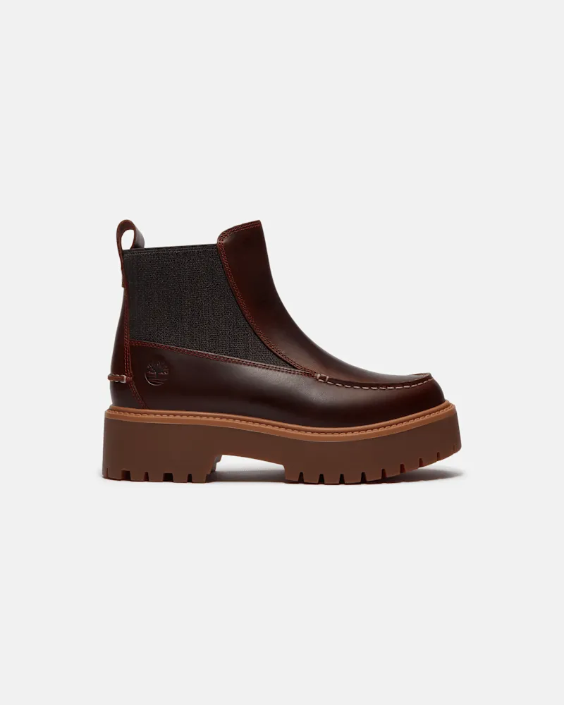 Timberland Stone Street Chelsea Boot mit Plateausohle für Damen in Burgunderrot, Damen, Burgunderrot, Größe Burgunderrot