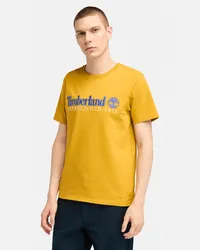 Timberland T-Shirt mit „Established 1973"-Stickerei für Herren in , Mann Gelb