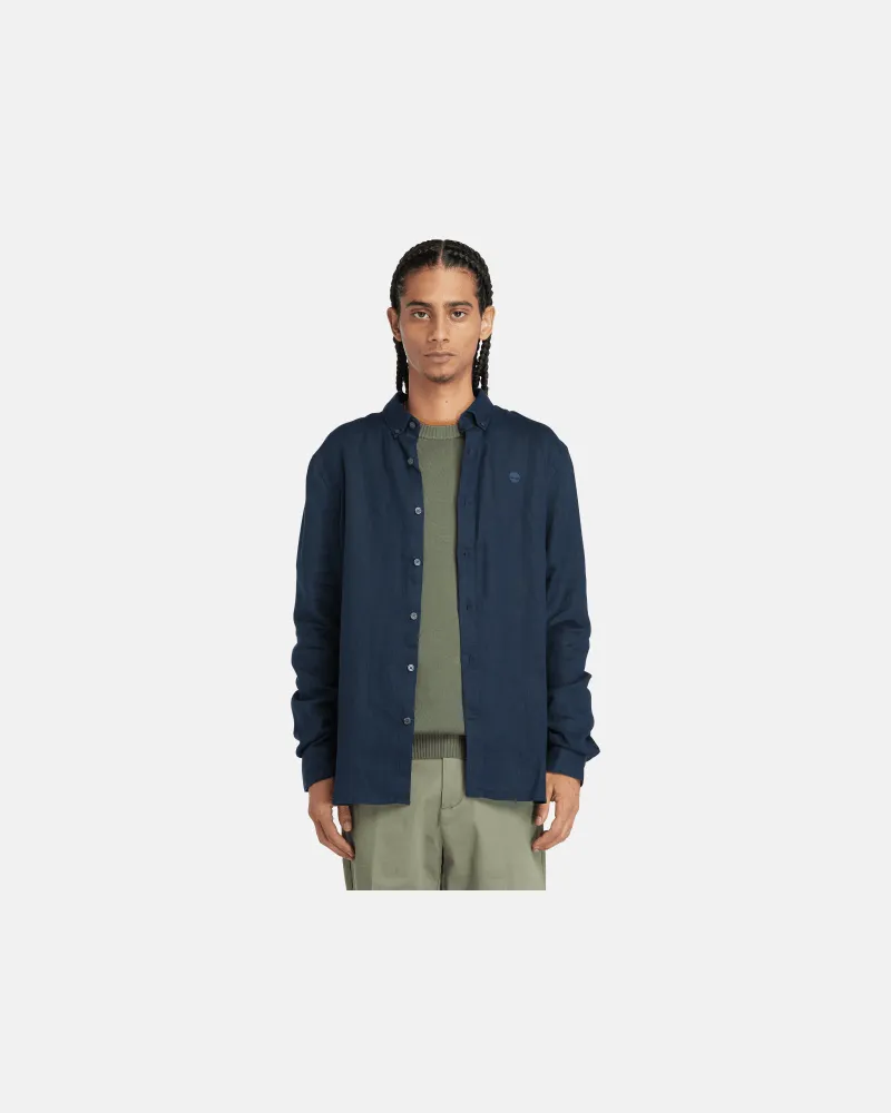 Timberland Mill Brook Leinenhemd für Herren in Dunkelblau, Herren, Blau, Größe Blau