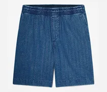 Denim-Shorts mit Fischgrätmuster für Herren in Dunkelblau, Herren, Blau, Größe