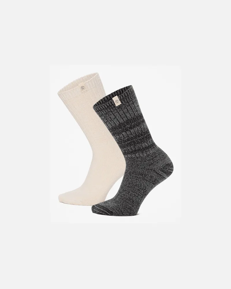 Timberland Bequeme Timberland Crew-Stiefelsocken im 2er-Pack für Damen in Beige, Damen, Beige, Größe Beige